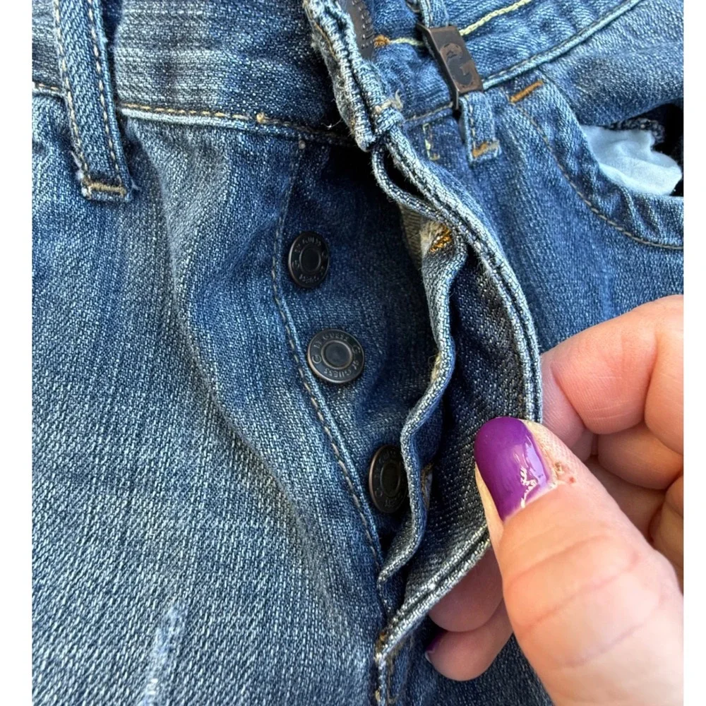 G By Guess Men's Blue Denim Jeans‎ Button Fly Stylish Back Pocket Design - Picture 8 of 9